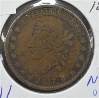 1837 Hard Times Token Not One Cent