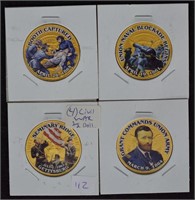 4 pcs. Colorized Civil War Kennedy Half Dollars