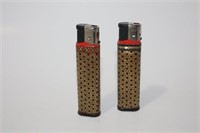 2 vintage lighters with persian floral inlaid desi