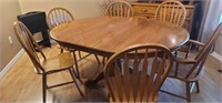 Oak kitchen table 6 chairs