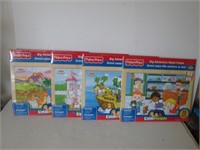 4 NEW FISHER PRICE WOOD PUZZLES