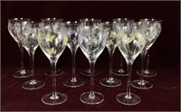Vintage 12 Givenchy Chateau Crystal Wine Glasses