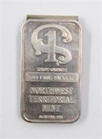 1 Troy oz .999 Fine Silver NW Territorial Mint Bar