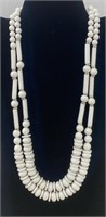 Double Strand White Beaded Necklace
