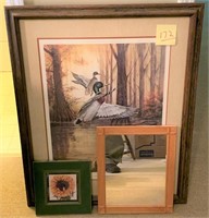 Large duck print, Mirror and small print