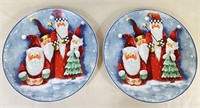 2 Rainbow Mountain Christmas Plates