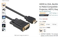 HDMI to VGA, Benfei Gold-Plated HDMI to VGA 3 Feet