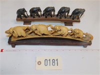 Vintage Hand Carved Elephants