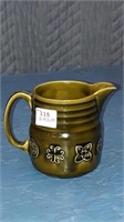 Antique green Lord Nelson creamer 3.75" X 2.75"