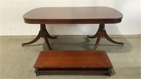 Antique Mahogany Rolling Leaf Table