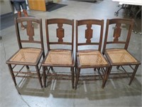 (4X) CANE SEATED ANTIQUE CHAIRS