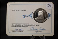 1977 Franklin Mint .925 Silver Membership Token