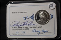 1974 Franklin Mint .925 Silver Membership Token