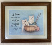 1987 HOMCO Ken Brown Framed Matted Love Print