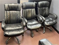 Three Black Office Chairs