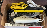 Box of Power Strips & Extension Cords
