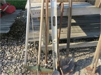 Lot of Garden Tools & Level