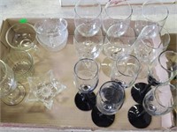Crystal Stemware, 6 Wine Glasses, Candle