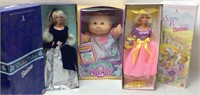 CABBAGE PATCH PREEMIE DOLL, 2 BARBIES