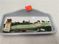 Golf mini tray / butter dish. Glass. 6.5x3