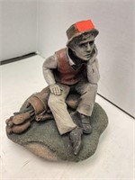 Heavy Golfer statue. 7in tall. 7x8 base approx