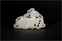 Chinese Jade Goat Brooch, Ming Dynasty or Earlier