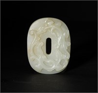 Chinese Jade Bi Carved with Chilong, 18th C#