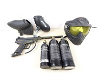 Lot of Paintball Gear CO2 Canisters, Gun,