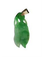 Chinese Jadeite Bean Pod Toggle, 19th C#