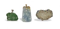 Group of 3 Chinese Jade Carvings, 18-19th Century