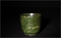 Chinese Spinach Jade Cup, 19th C#
