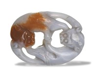 Chinese Agate Carving of Cats, 18th Century