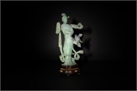 Chinese Carved Jadeite Statue of Court Lady