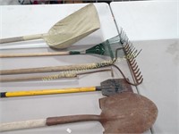 Lot of 6 Assorted Lawn and Other Tools