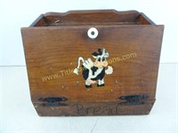 Vintage Hand Painted Cow Bread Box 15" x 10 1/2"