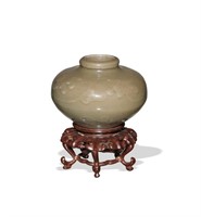 Chinese Longquan Celadon Jar, Yuan Dynasty