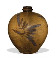 Chinese Brown Jar w/ Cranes, Song or Yuan Dynasty