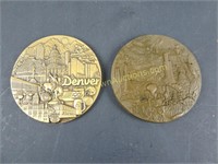 2 Bronze 3" x 3" MetalCraft American Collectibles