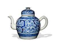 Chinese Blue & White Teapot, Early 19th C#