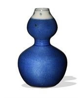 Chinese Blue & White Hulu Vase, 19th C#