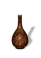 Chinese Brown Glazed Dan Vase, 19th C#