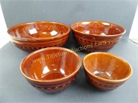 Vintage Glazed Marcrest Stoneware Mixing Bowls