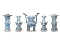 Chinese 5-Piece Altar Garniture, Early 19th C#