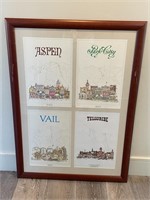 Park City Aspen Vail Telluride Prints Framed