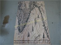 60" x 38" Ancient Map of Northern Norway on