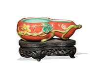Chinese Porcelain Hulu Brush Washer, 19th C#