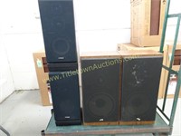 Lot of 4 Floor Speakers JVC 29" x 14" and Fisher