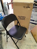 New 4 pack black folding steel chairs
