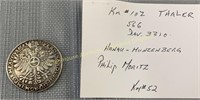 1623 Philipp Moritz 1 Thaler, silver, argent