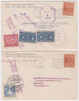 US & WW Stamps 5 Dual Usage 1946 Covers, Pan-Ameri